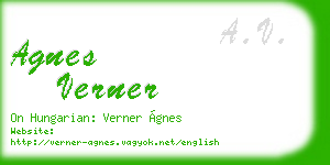agnes verner business card
