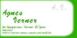 agnes verner business card